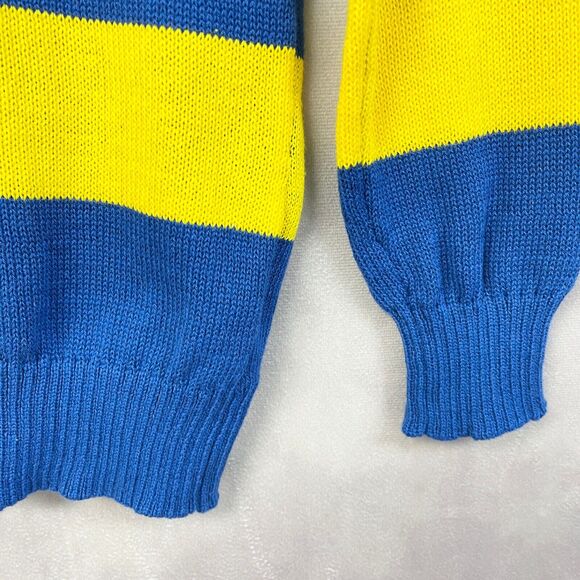 Disney 100 Mickey Mouse Sweater Youth Medium Rainbow Stripe Nebula Blue Retro - Picture 4 of 7